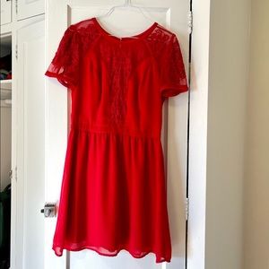 Red cocktail dress, perfect for summer weddings, etc!